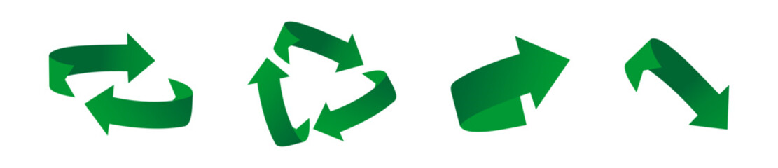 recycle symbol 3d icon in cartoon plastic style minimal isolated on transparent white background, clipping path vector