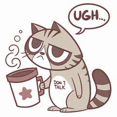 Grumpy Cat Coffee Time