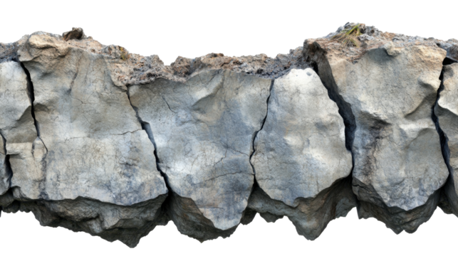 Cracked Gray and Brown Rocky Surface Texture of Earth with Irregular Details in Natural Setting