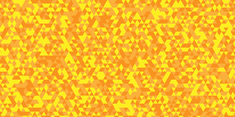 Triangular mosaic backdrop. Abstract retro pattern of polygonal shapes. Modern design and decoration vector. Orange polygonal wall.  