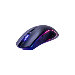 Modern wireless gaming mouse with rgb lighting design on transparent background