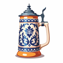 Traditional German beer stein showcasing Bavarian design, Oktoberfest