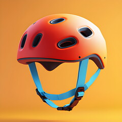 Fototapeta premium 3d red cycling helmet icon illustration