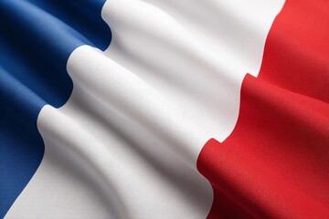 Abstract digital background or texture design of french flag colors, France national country symbol illustration wavy silk fabric background