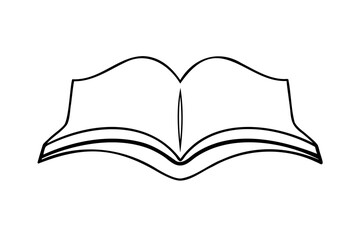 Open book simple line drawing education knowledge reading literature