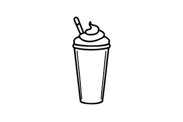 Iced coffee drink whipped cream straw summer refreshment