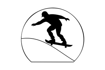 Skateboarder silhouette ramp extreme sport action © Joy
