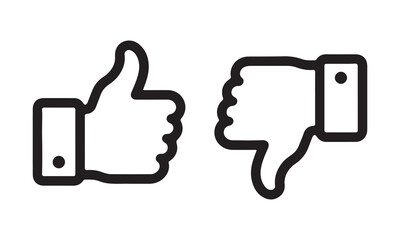 A simple, clean design featuring a thumbs-up and a thumbs-down icon, representing positive and negative feedback vector art