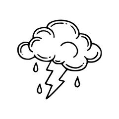 thunderstorm cloud doodle art