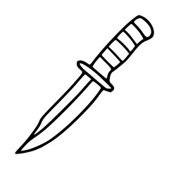hunting knife line art graphic