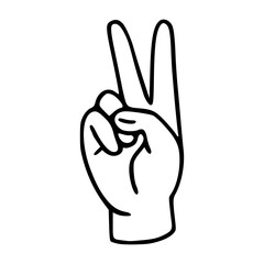 peace sign hand gesture vector