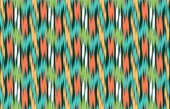 Fototapeta Design ikat pattern abstract geometric ikat ethnic, folk pattern Aztec style, Gyp sy, Mexican, Indian, Scandinavian, design ikat for background, wallpaper, carpet, wrapping, fabric, textile fashion. 