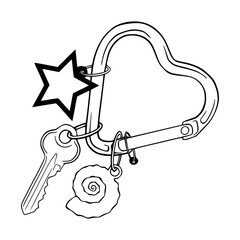 modern keychain design with decorative elements