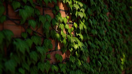 Obraz premium Abstract green background with natural plant foliage and ivy leaf texture