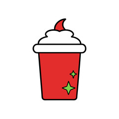 Festive Holiday Cup Vector Doodle Clipart
