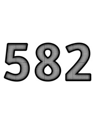 Black and white color numbers 582