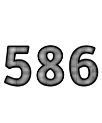 Black and white color numbers 586