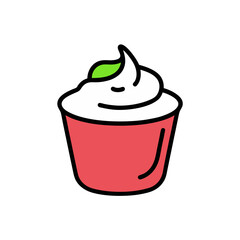 Healthy Low Fat Yogurt Vector Doodle Clipart