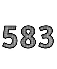 Black and white color numbers 583