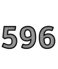 Black and white color numbers 596