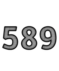 Black and white color numbers 589