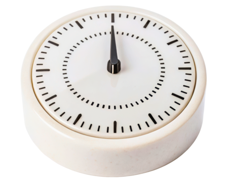 Simple modern wall clock on a transparent background