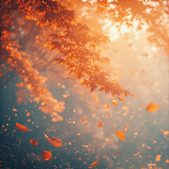 autumn leaves in the sky