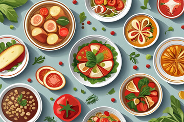 seamless pattern with vegetables