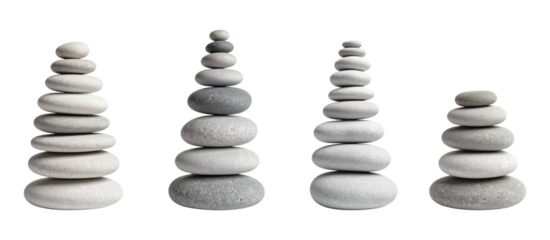 Four stacked stones showcasing balance and harmony in a minimalist design.