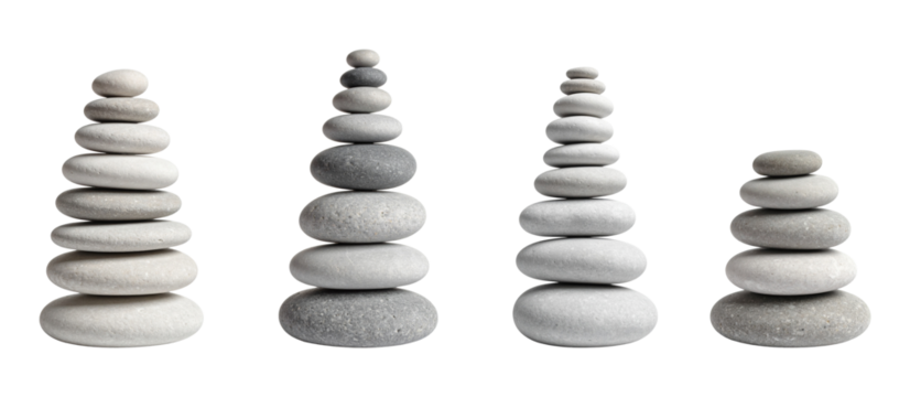Four stacked stones showcasing balance and harmony in a minimalist design.