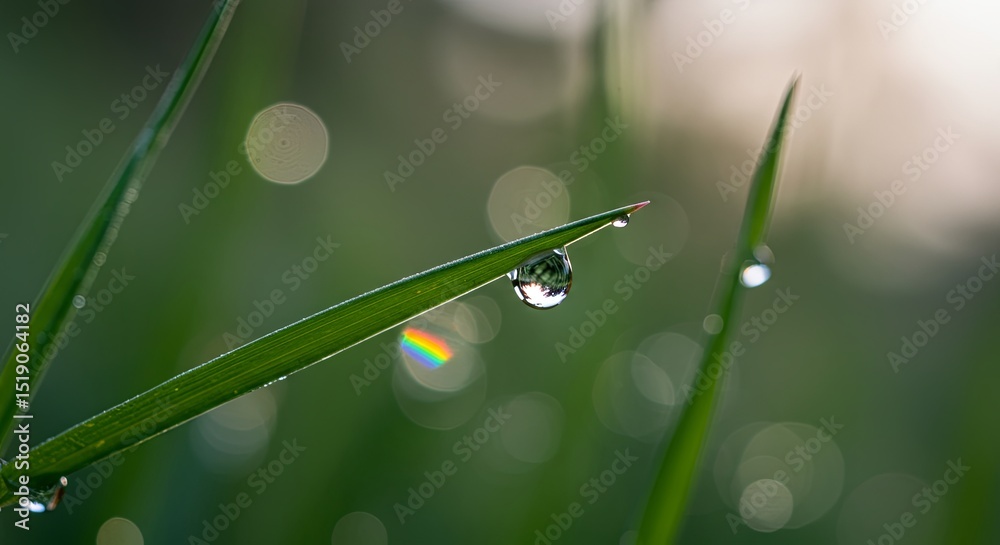 Poster a leaf with a drop of water on it