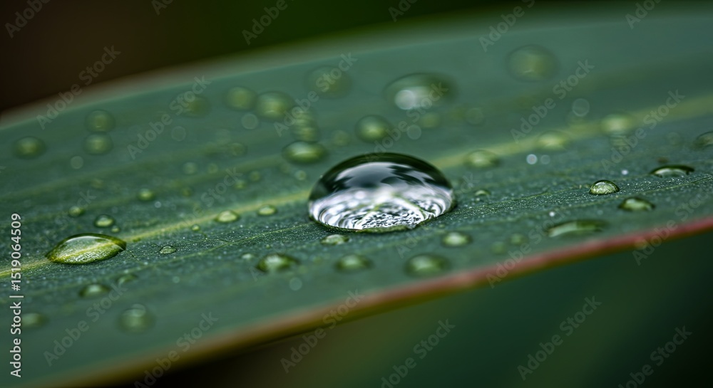 Poster a leaf with a drop of water on it