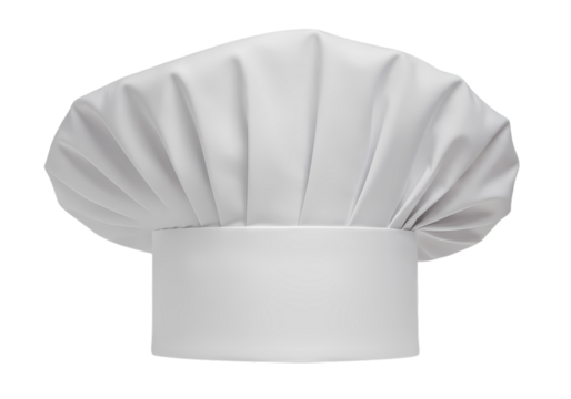 White Chefs Hat isolated on transparent baackground