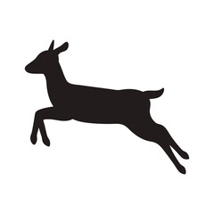 Deer silhouette, deer in jungle silhouette