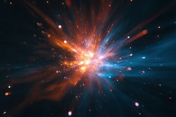 Obraz premium Cosmic explosion. Radiating energy outward