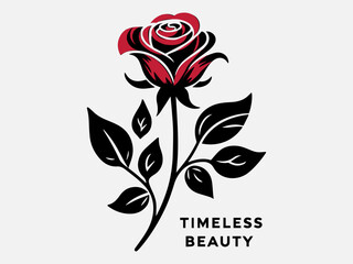  National Red Rose Day Silhouette Vector Illustration
