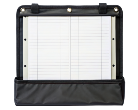 Professional binder for organized document storage on a transparent background