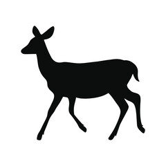 Deer silhouette, deer in jungle silhouette