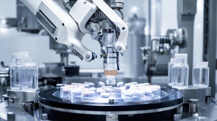 Robotic Arm in Pharmaceutical Production System for Medicine Manufacturing