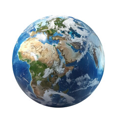 Earth from space with realistic textures and clouds