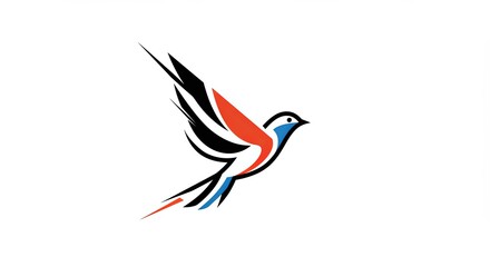 Fototapeta premium A bird is flying in the sky with its wings spread out