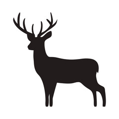 Deer silhouette, deer in jungle silhouette