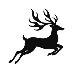 Deer silhouette, deer in jungle silhouette