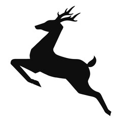 Deer silhouette, deer in jungle silhouette