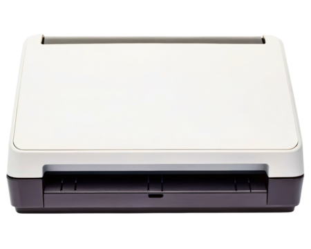 Sleek document scanner on a transparent background
