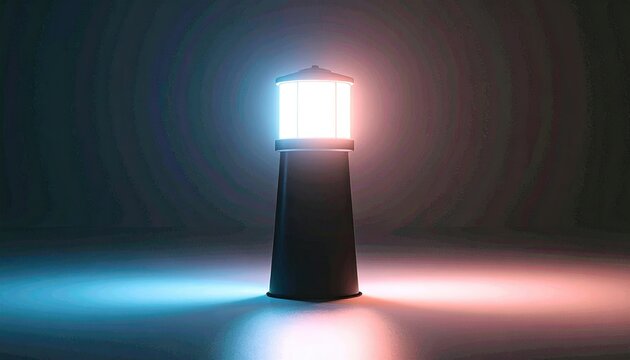 Animated Beacon With Pulsing Gradient Flash Emitting Warning Colors in Dark Setting