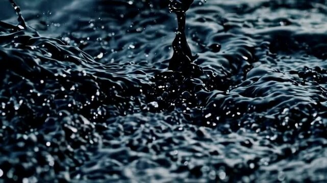 Close-up of water splashes creating dynamic patterns and textures.