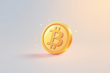 Bitcoin digital currency cartoon coin representation