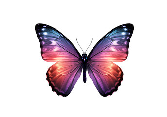Obraz premium Cosmic Lepidoptera A Vibrant Purple and Red Butterfly with Celestial Wings isolated on transparent baackground