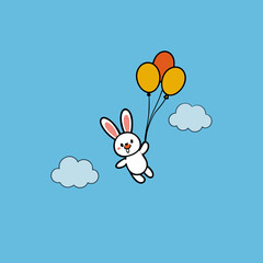 rabbit with balloon